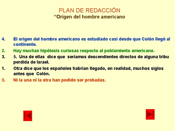 PLAN DE REDACCIÓN “Origen del hombre americano 4. 2. 3. 1. 3. El origen