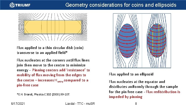 Geometry considerations for coins and ellipsoids Flux applied to a thin circular disk (coin)