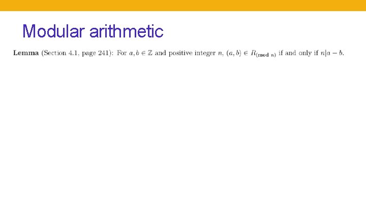 Modular arithmetic 