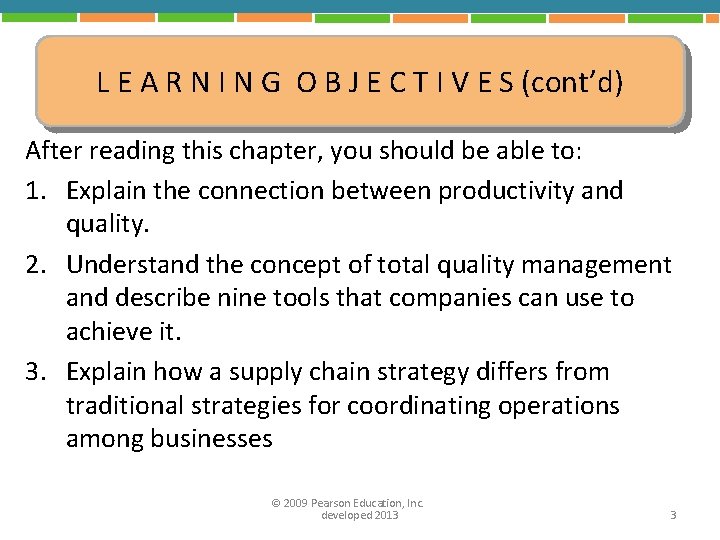 L E A R N I N G O B J E C T