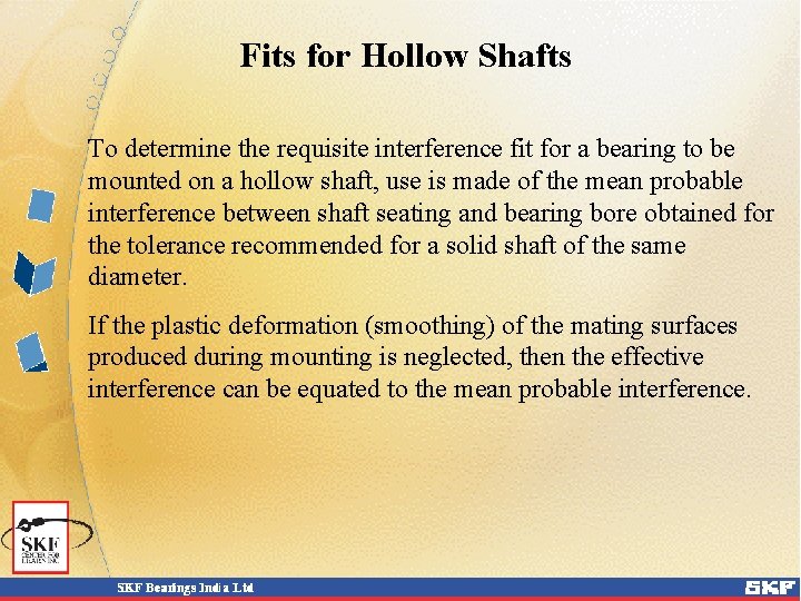Fits for Hollow Shafts To determine the requisite interference fit for a bearing to