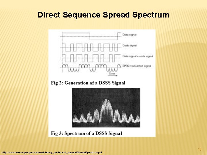 Direct Sequence Spread Spectrum http: //www. ieee. org/organizations/history_center/cht_papers/Spread. Spectrum. pdf 10 