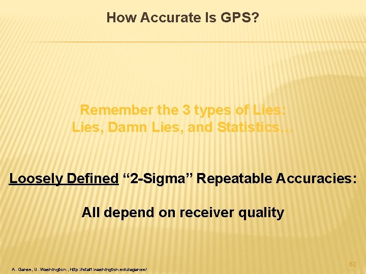 How Accurate Is GPS? Remember the 3 types of Lies: Lies, Damn Lies, and