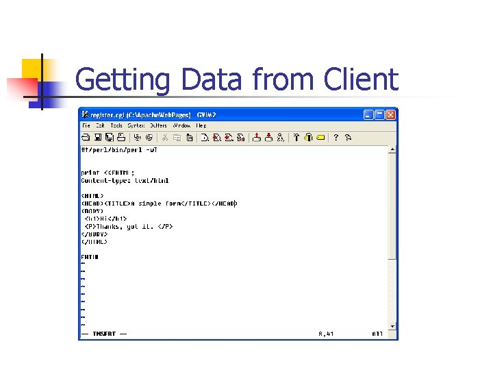 Getting Data from Client 