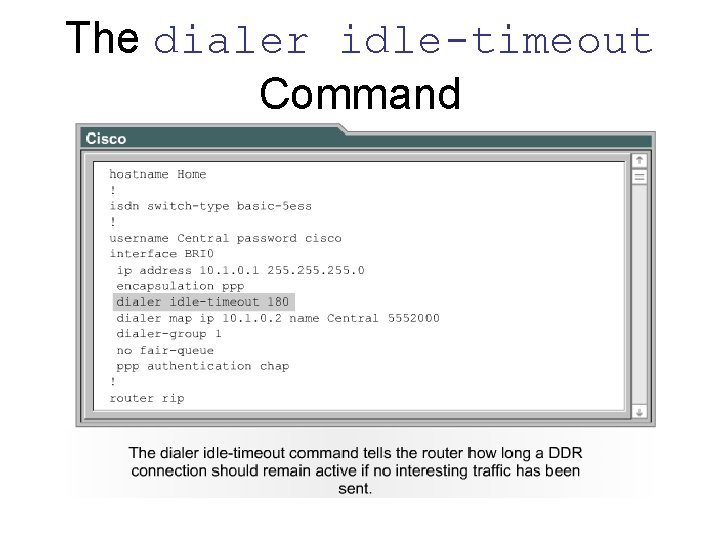 The dialer idle-timeout Command 