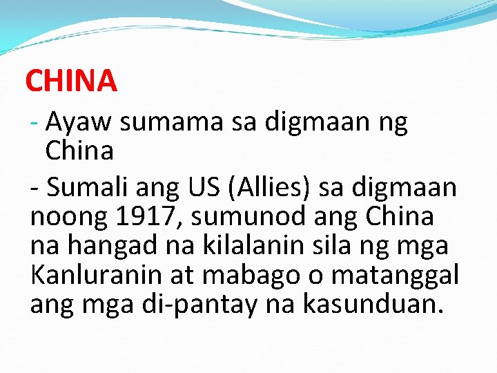 CHINA - Ayaw sumama sa digmaan ng China - Sumali ang US (Allies) sa