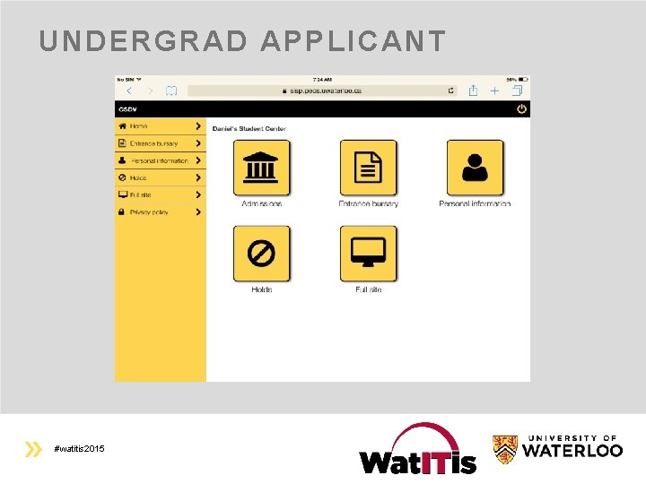 UNDERGRAD APPLICANT #watitis 2015 
