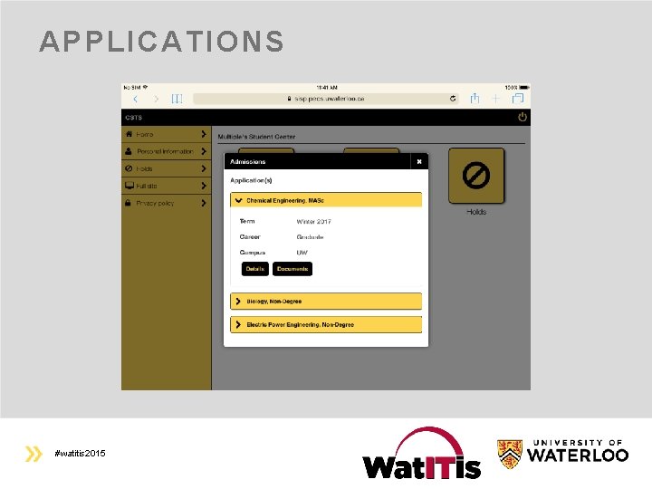 APPLICATIONS #watitis 2015 