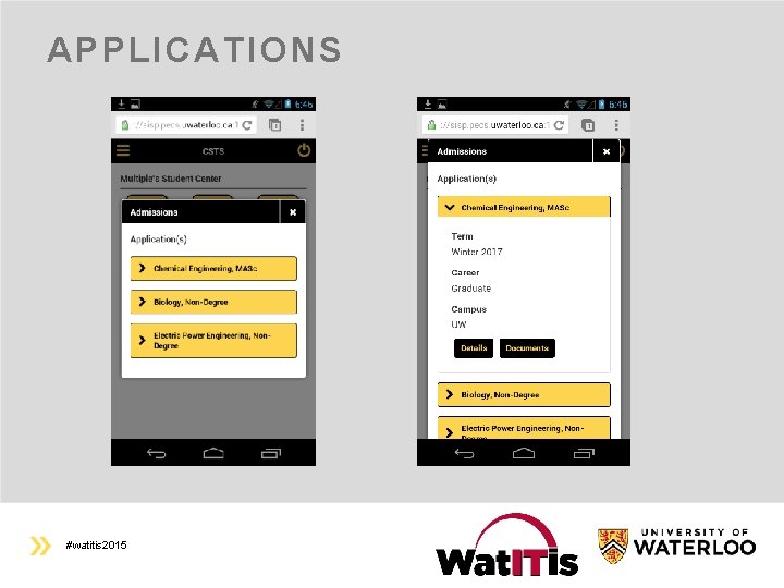 APPLICATIONS #watitis 2015 
