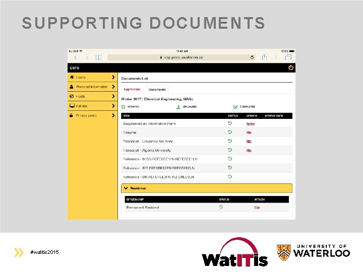 SUPPORTING DOCUMENTS #watitis 2015 