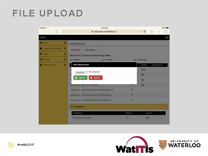 FILE UPLOAD #watitis 2015 