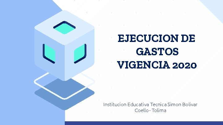 EJECUCION DE GASTOS VIGENCIA 2020 Institucion Educativa Tecnica Simon Bolivar Coello- Tolima 