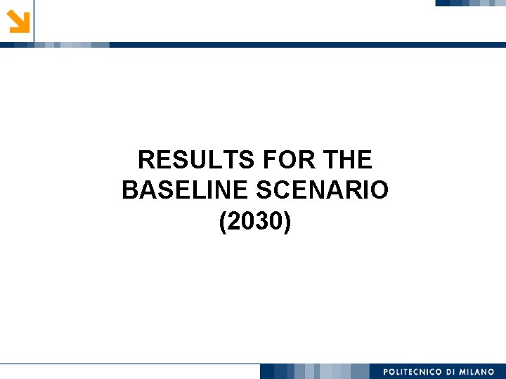 RESULTS FOR THE BASELINE SCENARIO (2030) 