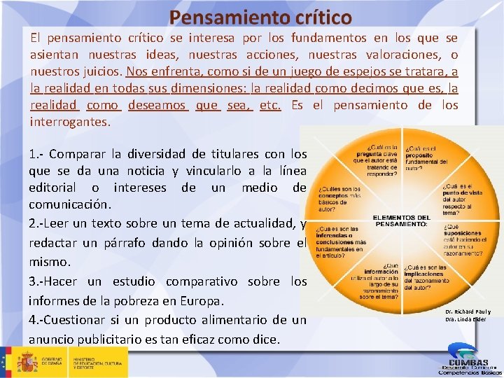 El pensamiento crítico se interesa por los fundamentos en los que se asientan nuestras