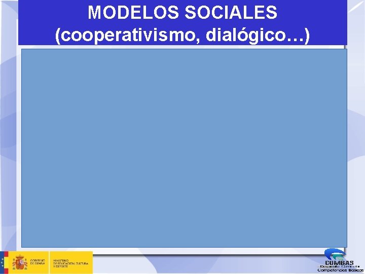 MODELOS SOCIALES (cooperativismo, dialógico…) 