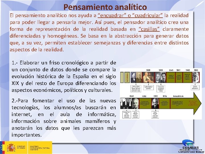 El pensamiento analítico nos ayuda a “encuadrar” o “cuadricular” la realidad para poder llegar