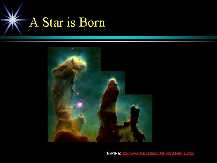 A Star is Born Movie at http: //www. stsci. edu/EPA/PR/95/44/M 16. mpg 