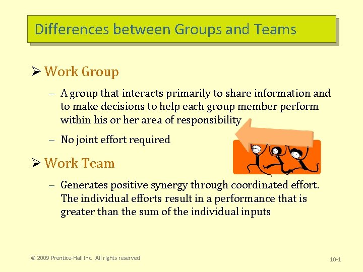 Differences between Groups and Teams Ø Work Group – A group that interacts primarily Differences between Groups and Teams Ø Work Group – A group that interacts primarily