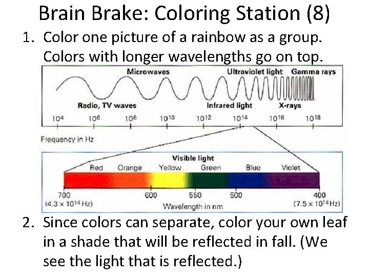 Brain Brake: Coloring Station (8) 1. Color one picture of a rainbow as a