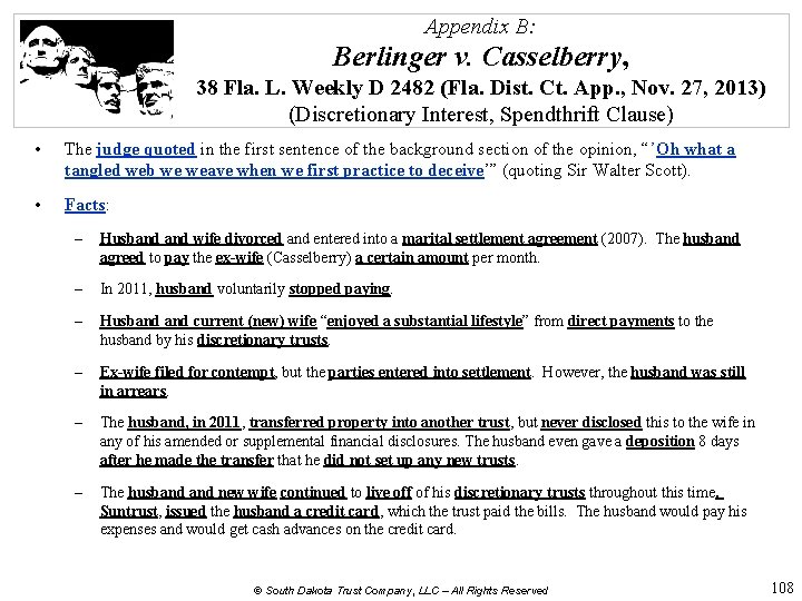 Appendix B: Berlinger v. Casselberry, 38 Fla. L. Weekly D 2482 (Fla. Dist. Ct.