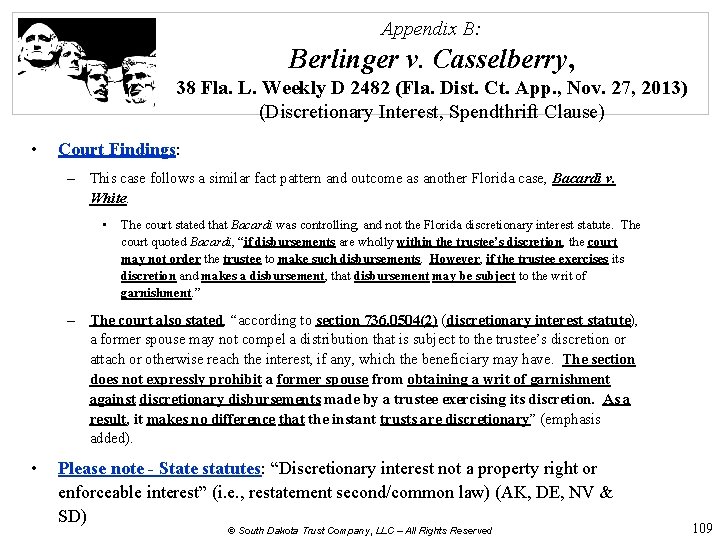 Appendix B: Berlinger v. Casselberry, 38 Fla. L. Weekly D 2482 (Fla. Dist. Ct.