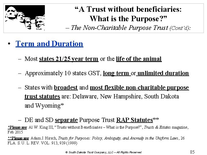 “A Trust without beneficiaries: What is the Purpose? ” – The Non-Charitable Purpose Trust