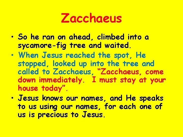 Zacchaeus • So he ran on ahead, climbed into a sycamore-fig tree and waited.