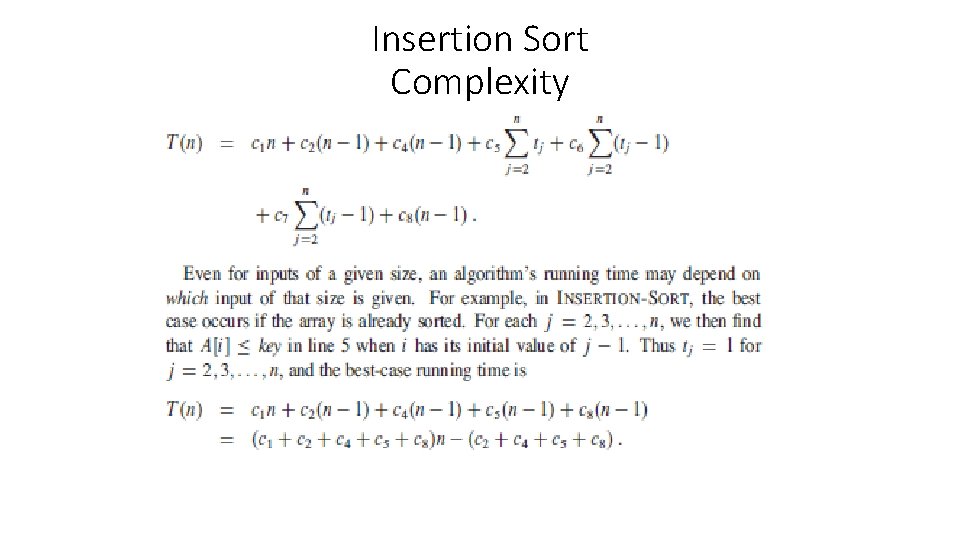 Insertion Sort Complexity 