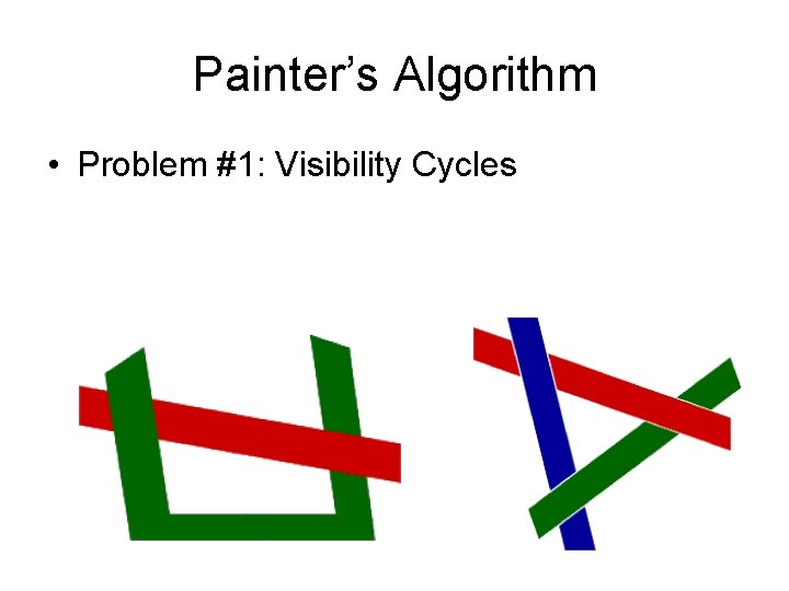 Painter’s Algorithm • Problem #1: Visibility Cycles 