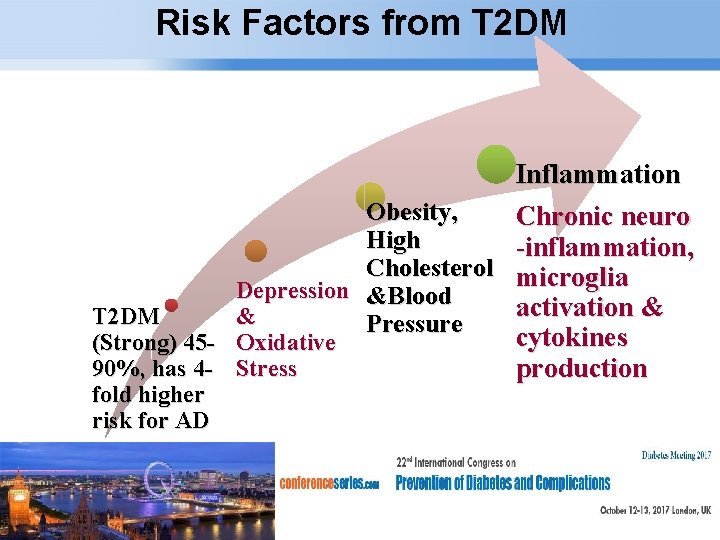 Risk Factors from T 2 DM Inflammation Obesity, Chronic neuro High -inflammation, Cholesterol microglia