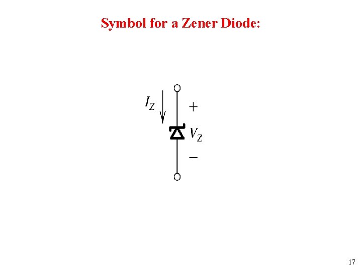 Symbol for a Zener Diode: 17 
