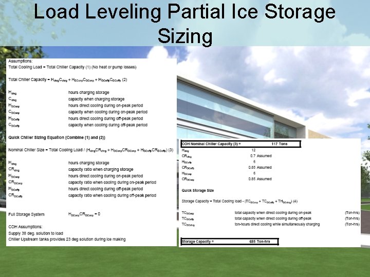 Load Leveling Partial Ice Storage Sizing 