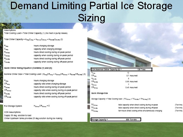 Demand Limiting Partial Ice Storage Sizing 