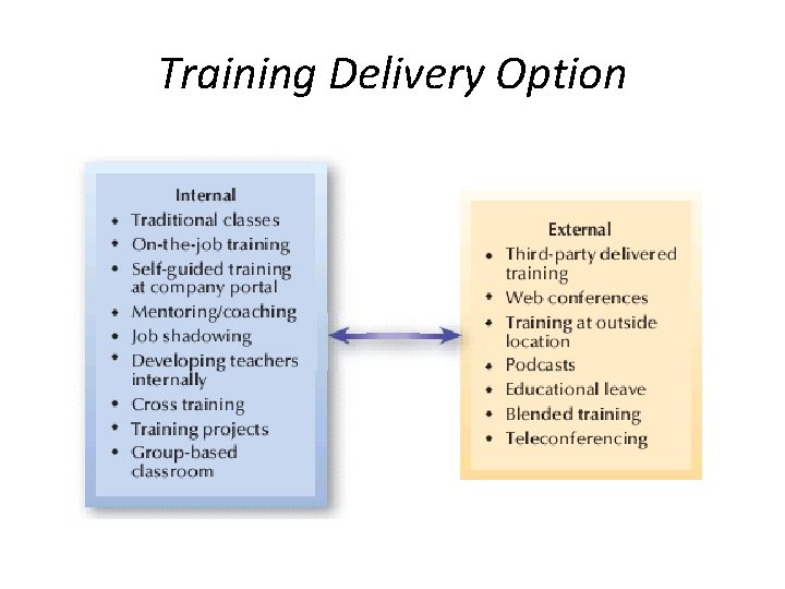 Training Delivery Option 