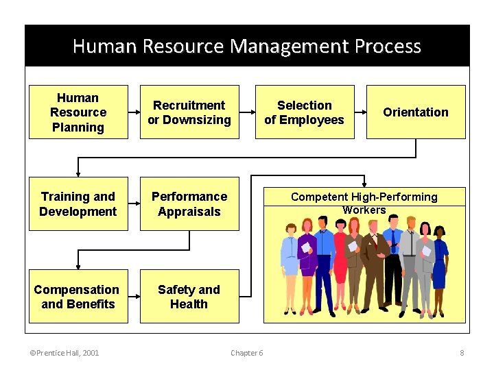 Human Resource Management Process Human Resource Planning Recruitment or Downsizing Training and Development Performance