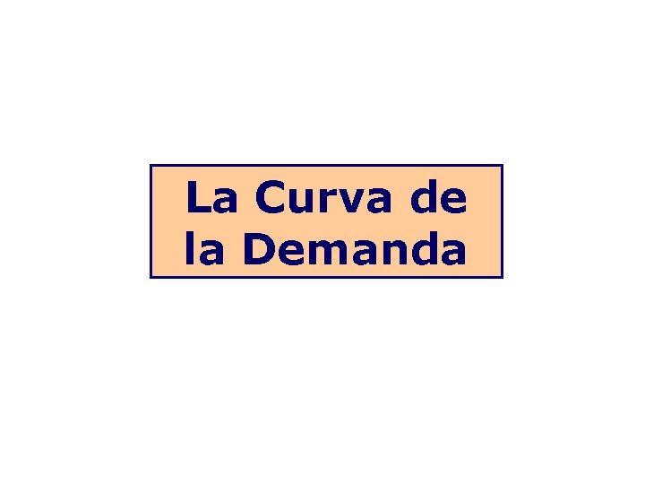 La Curva de la Demanda 