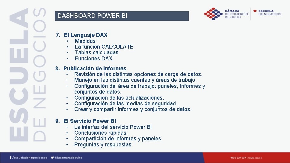 DASHBOARD POWER BI 7. El Lenguaje DAX • Medidas • La función CALCULATE •