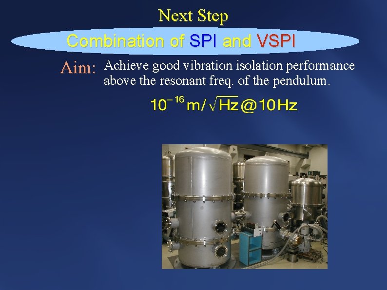 Next Step Combination of SPI and VSPI Aim: Achieve good vibration isolation performance above
