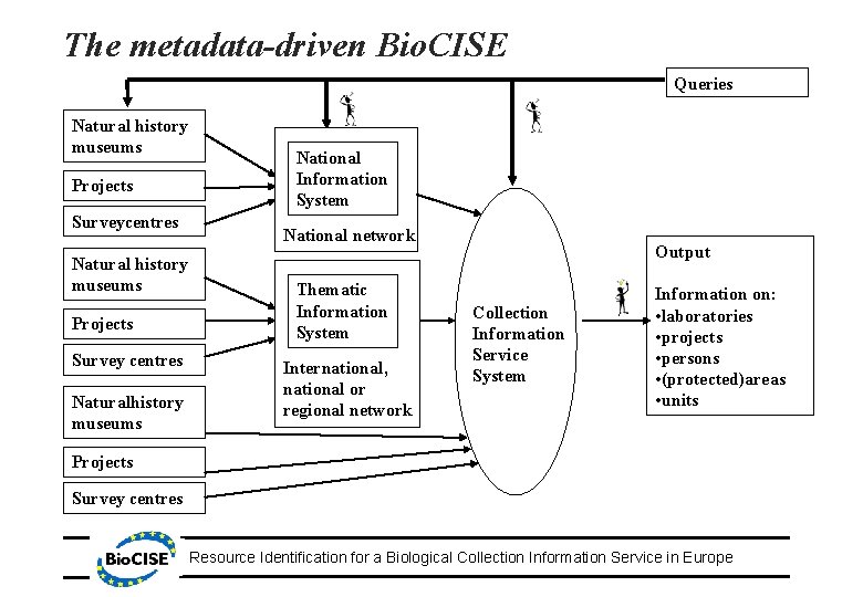 The metadata-driven Bio. CISE Queries Natural history museums Projects Surveycentres Natural history museums Projects