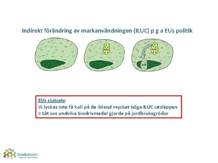 Indirekt förändring av markanvändningen (ILUC) p g a EUs politik ILUC (bilaga VIII, förnybartdirektivet)