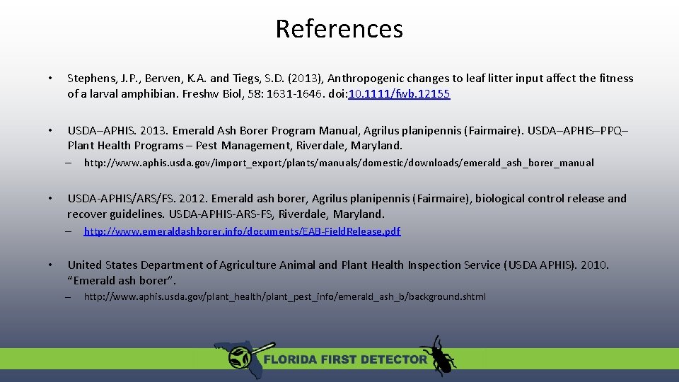 References • Stephens, J. P. , Berven, K. A. and Tiegs, S. D. (2013),