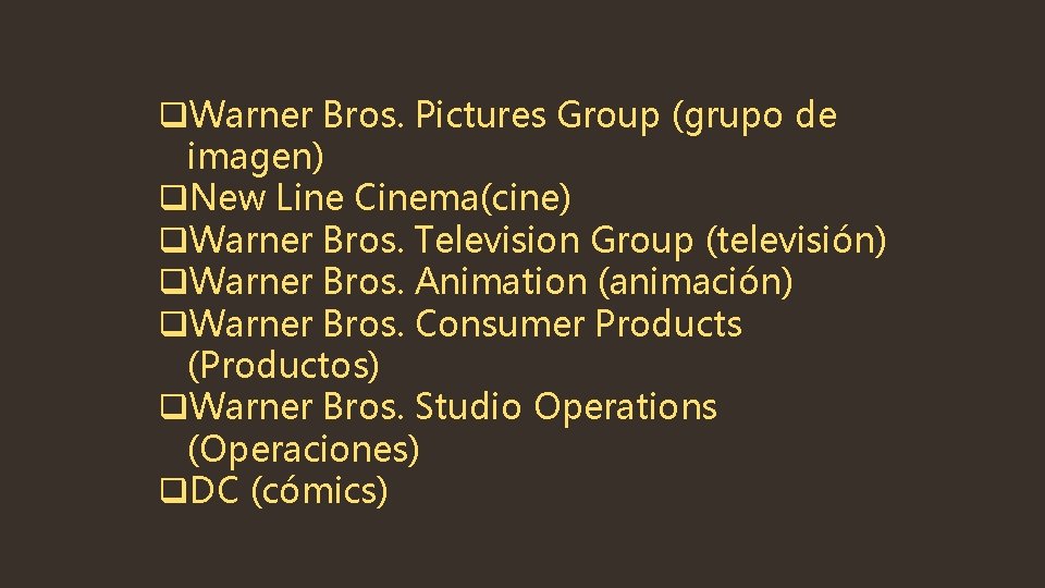 q. Warner Bros. Pictures Group (grupo de imagen) q. New Line Cinema(cine) q. Warner