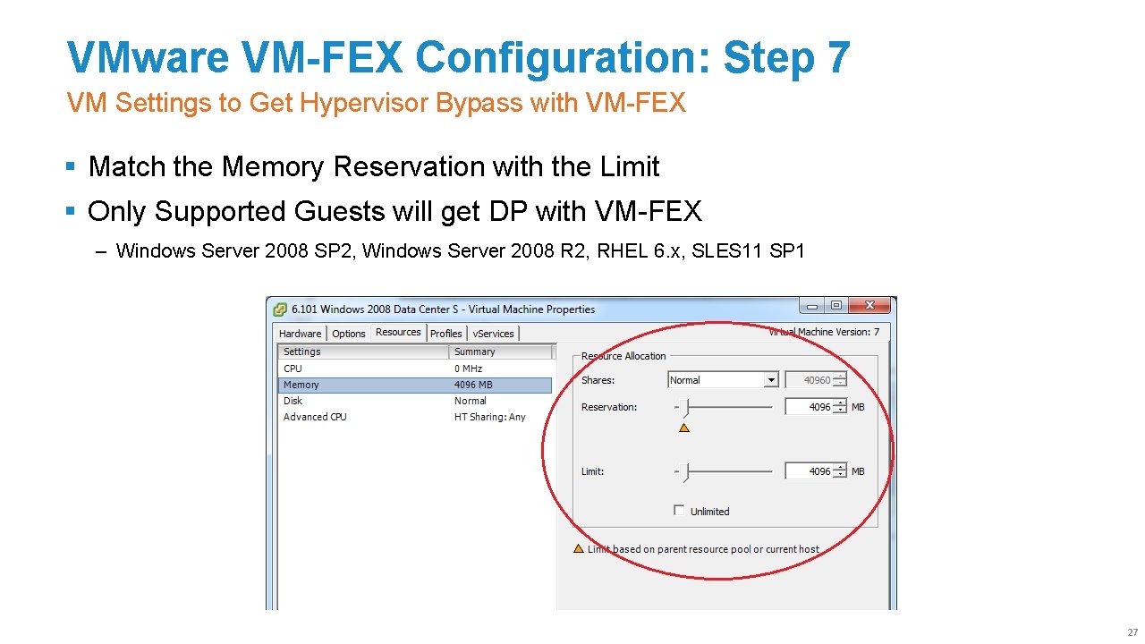 VMware VM-FEX Configuration: Step 7 VM Settings to Get Hypervisor Bypass with VM-FEX §