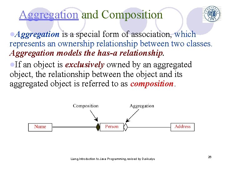Aggregation and Composition l. Aggregation is a special form of association, which represents an Aggregation and Composition l. Aggregation is a special form of association, which represents an