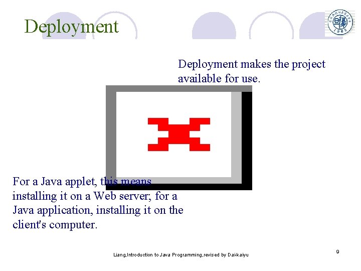 Deployment makes the project available for use. For a Java applet, this means installing Deployment makes the project available for use. For a Java applet, this means installing