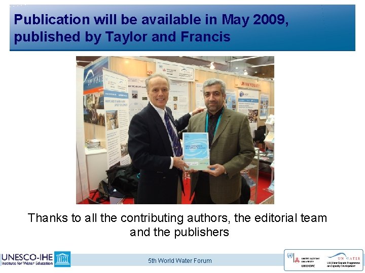 Publication will be available in May 2009, published by Taylor and Francis Thanks to