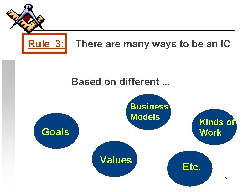 Rule 3: There are many ways to be an IC Based on different. .