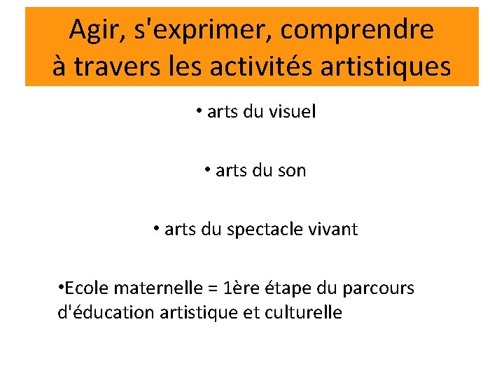 Agir, s'exprimer, comprendre à travers les activités artistiques • arts du visuel • arts