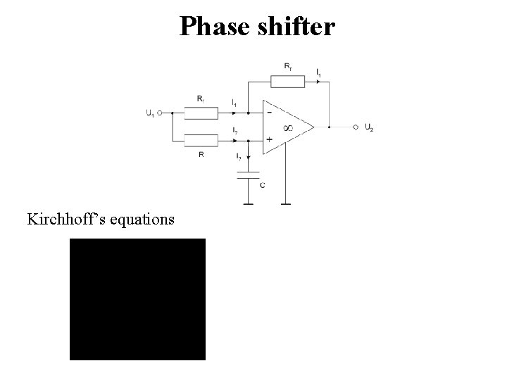 Phase shifter Kirchhoff’s equations 