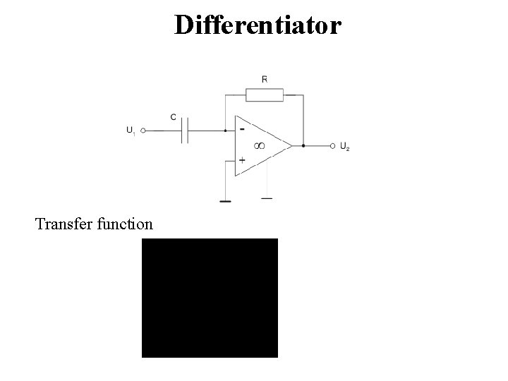 Differentiator Transfer function 